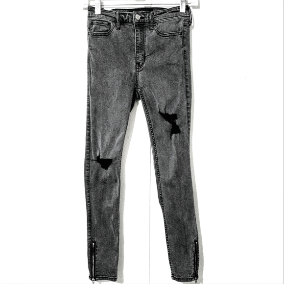 Hollister Jeans Hollister Crop High Rise Ankle Zip Skinny Jean